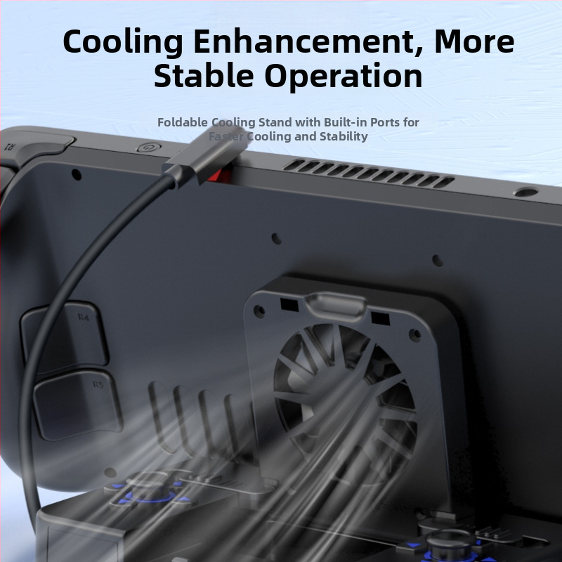 Rozšírený dock pre Steam Deck s HDMI projekciou, 1x4 rozšírenie, samostatný ventilátor, externé napájanie, OTG rozhranie