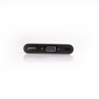 Type-C dokovacia stanica 5-in-1: VGA, HDMI, USB, PD a USB hub pre slúchadky (Type-C rozhranie; VGA; HDMI; USB; PD)