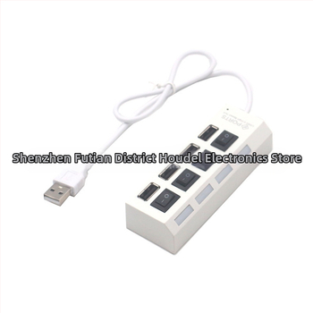 4-portový USB hub s nezávislým prepínačom a LED, USB 2.0, 480 Mbps, napájaný cez USB