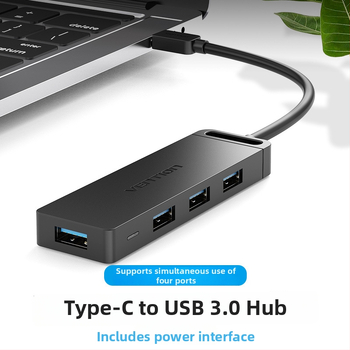 Weixun USB-C 3.0 rozšírenie a 4-portový hub pre notebooky, Type-C adaptér