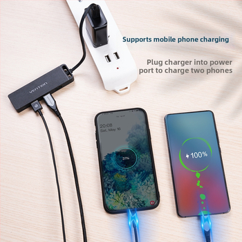 Weixun USB-C 3.0 rozšírenie a 4-portový hub pre notebooky, Type-C adaptér