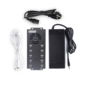 Hub USB 2.0 cu 10 porturi, alimentare externă, model A-400; transfer până la 480 Mbps; intrare 12V10A; ieșire 5V2.1A