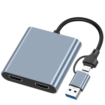 USB-C docking stanica s dvostrukim HDMI izlazima, 4-in-1, USB 3.1, 5 Gbps, 10 cm kabel, napajanje preko USB