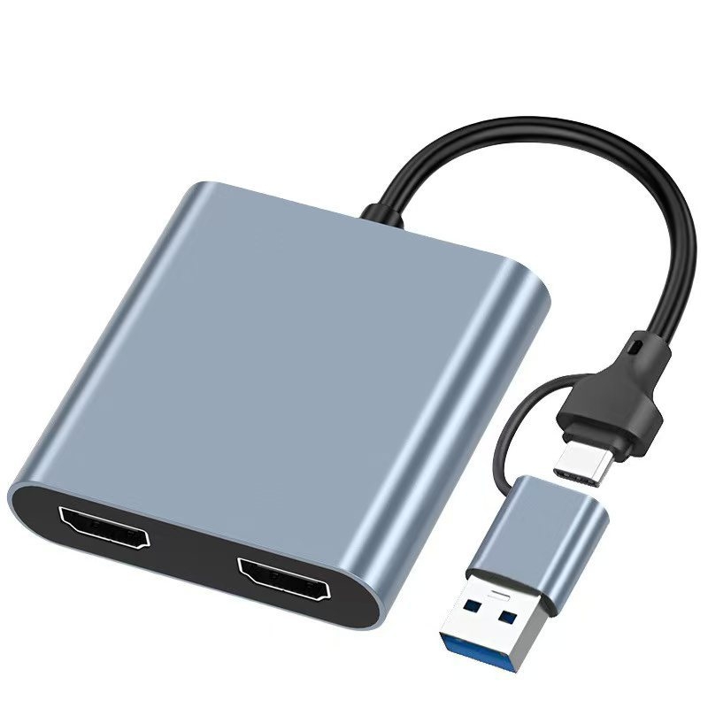 USB-C docking stanica s dvostrukim HDMI izlazima, 4-in-1, USB 3.1, 5 Gbps, 10 cm kabel, napajanje preko USB