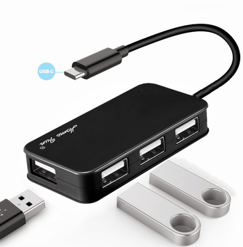 Homefun FL-H06 USB-C 4-portový docking hub pre notebook, rýchlosť 5 Gbps, USB 2.0 rozhranie, bez externého napájania