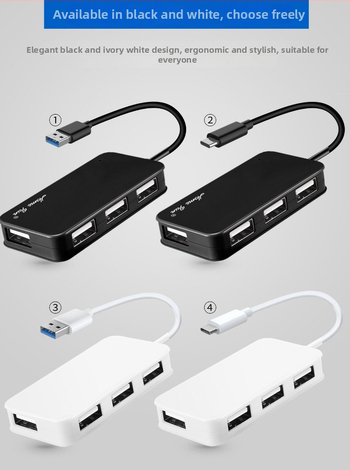 Homefun FL-H06 USB-C 4-portový docking hub pre notebook, rýchlosť 5 Gbps, USB 2.0 rozhranie, bez externého napájania