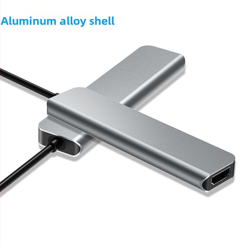 Type-C 6-v-1 dokovacia stanica s 4K HDMI, USB 5 Gbps, kábel 0,15 m, napájanie cez USB