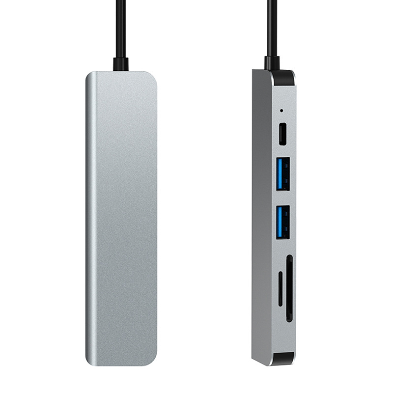 Type-C 6-u-1 docking hub s 4K HDMI, USB 5 Gbps, kabel 0,15 m, napajanje preko USB