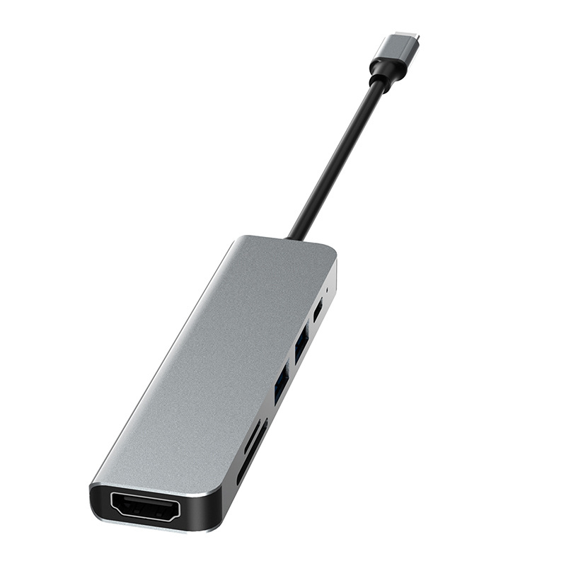 Type-C 6-u-1 docking hub s 4K HDMI, USB 5 Gbps, kabel 0,15 m, napajanje preko USB