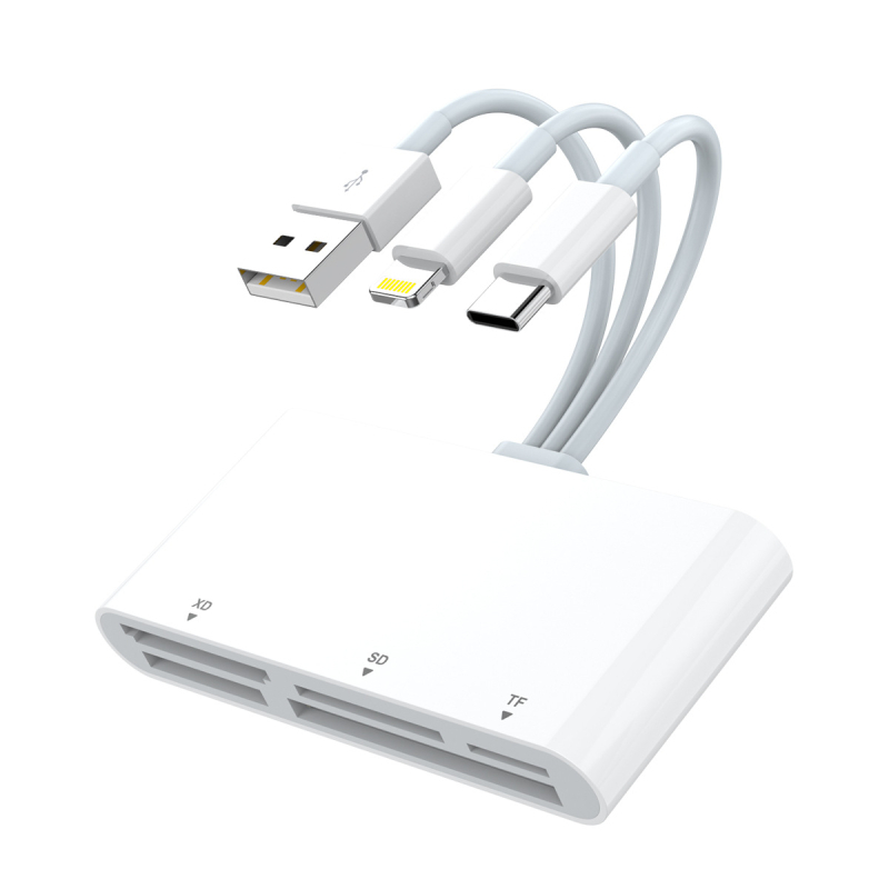 Αναγνώστης καρτών USB-C OTG για SD/TF/CF/XD/MS – USB 2.0, τροφοδοσία μέσω USB, συμβατός με συσκευές Apple και Android