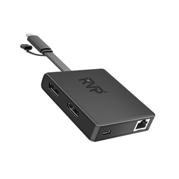 Šesť v jednom USB-C dokovacia stanica s USB 2.0 rozhraním, prenos 480 MB/s, 15 cm kábel, bez externého napájania