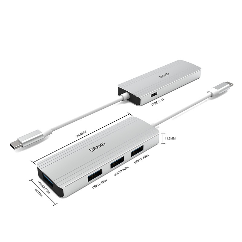 Type-C docking stanica s USB 3.0 hubom, 3 HDMI izlaza, 4K60Hz, aluminijsko kućište