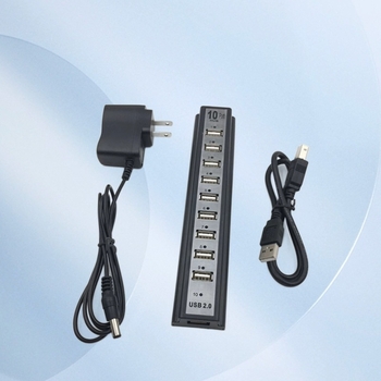 USB 2.0 hub s 10 portami (Model 362, Externé napájanie, kábel ~50 cm)