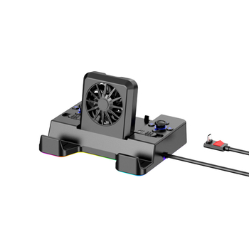 Dock Steam Deck s LED svetlom a ventilátorom, OTG USB hub s 4 portami, HDMI projekcia na TV, externé napájanie, 20 cm kábel