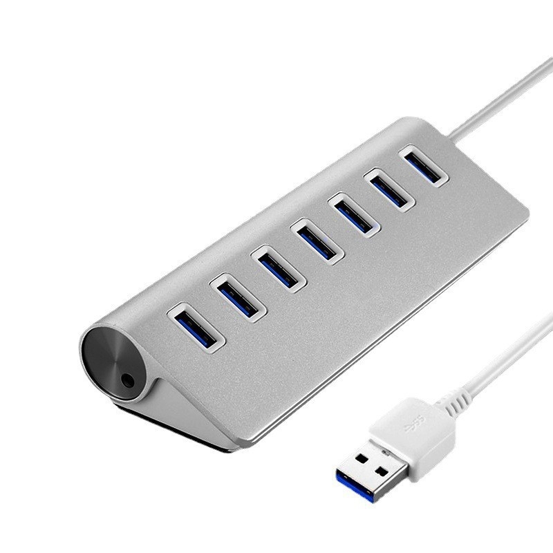 Hub USB 3.0 din aliaj de aluminiu, 7 porturi, 5 Gbps, alimentare externă