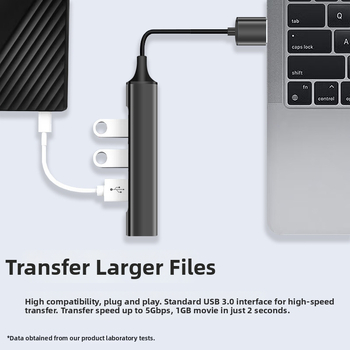 Kuxiang USB 3.0 4-portový hub – napájaný cez USB (bez externého napájania)