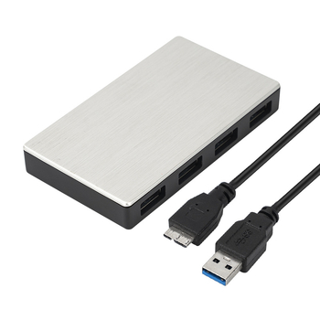 4-portni USB hub s plastičnim kućištem, USB-C sučelje, brzina prijenosa 5 Gbps