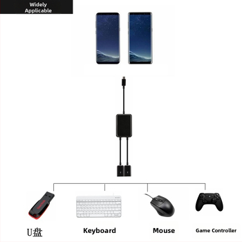 USB-C HUB GT-1019, OTG 3.1, rozbočovač 1 na 2, USB rozšírenie, bez externého napájania, rýchlosť prenosu približne 60 Mb/s