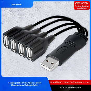 Autohub USB 4-portový, USB 2.0, 480 Mbps, kábel 0,2 m, napájanie zo zbernice