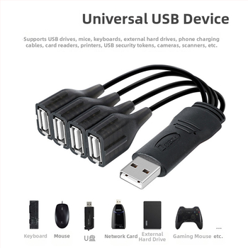 Autohub USB 4-portový, USB 2.0, 480 Mbps, kábel 0,2 m, napájanie zo zbernice