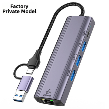 USB 3.2 Gen2 6-portový USB hub, 5 Gbps, napájaný cez USB, model T513