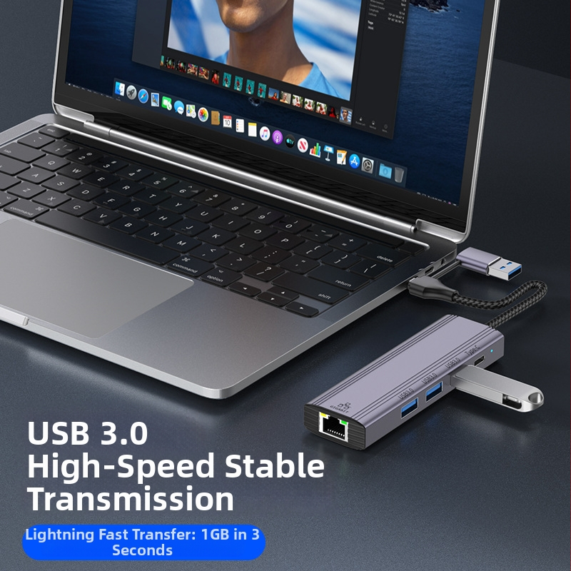 USB 3.2 Gen2 6-portový USB hub, 5 Gbps, napájaný cez USB, model T513