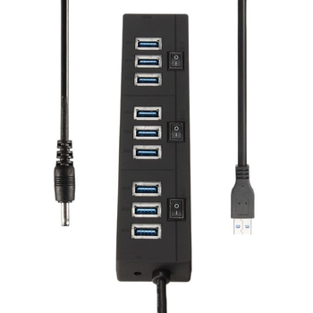 USB 3.0 hub s 10 porta, 5 Gbps, napajanje preko USB-a, spreman za privatnu marku