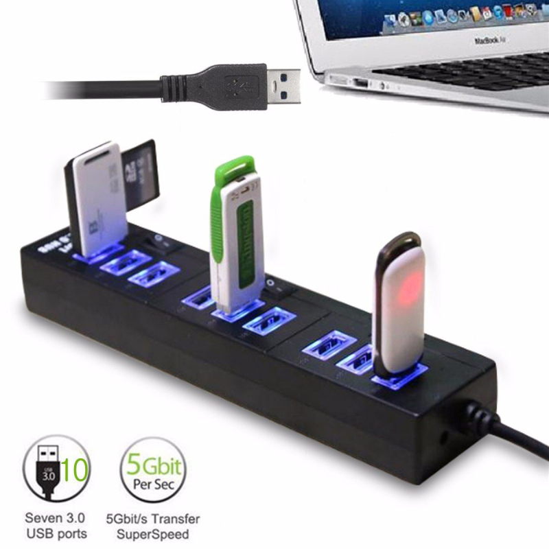 USB 3.0 hub s 10 porta, 5 Gbps, napajanje preko USB-a, spreman za privatnu marku
