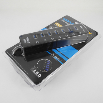 Hub USB 3.0 cu 7 porturi, comutatoare independente, model CH-207U3, viteză 5 Gbps, alimentare externă, cablu 0,6 m sau 1 m