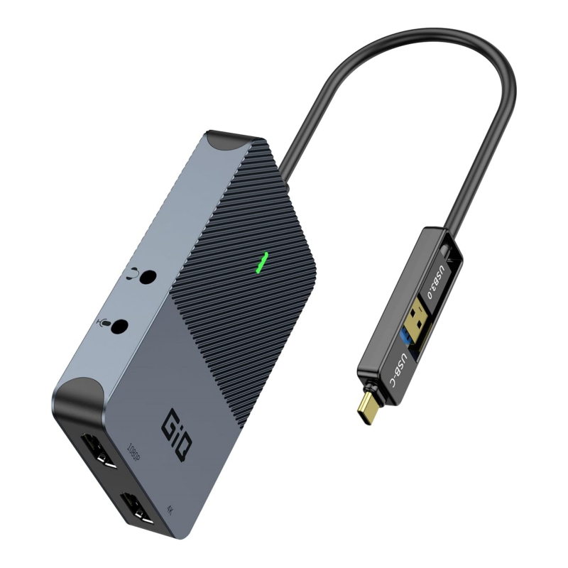 Σταθμός σύνδεσης USB 3.0 για διπλές οθόνες με DisplayLink 4K60Hz — μοντέλο D6102H, 1–4 θύρες, χωρίς εξωτερική τροφοδοσία