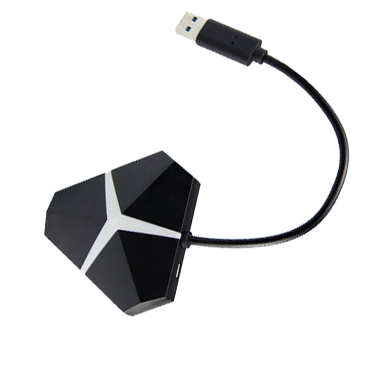 Trojuholníkový USB 3.0 4-portový hub s externým napájaním, 5 Gbps, 20 cm kábel