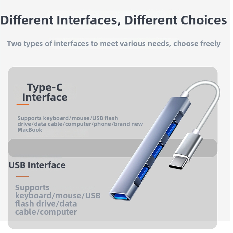 USB 3.0 hub s USB-C dokovacou stanicou pre desktop, notebook, telefón a tabletu – podpora klávesnice