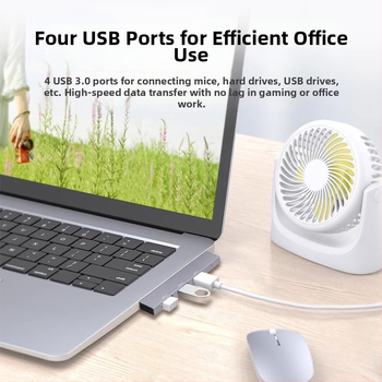YMCHN ym006 USB 3.0 hub s pravým uhlom z hliníkovej zliatiny, 1–4 porty, Type-C dokovacia stanica