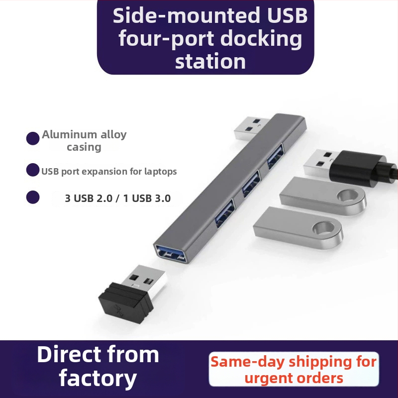 YMCHN ym006 USB 3.0 hub s pravým uhlom z hliníkovej zliatiny, 1–4 porty, Type-C dokovacia stanica