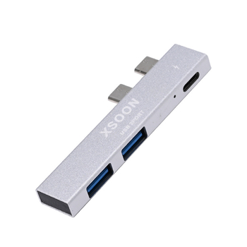 MacBook Pro / Air USB-C hub s PD nabíjaním, 1:3 rozbočovač, USB 2.0, hliníková zliatina