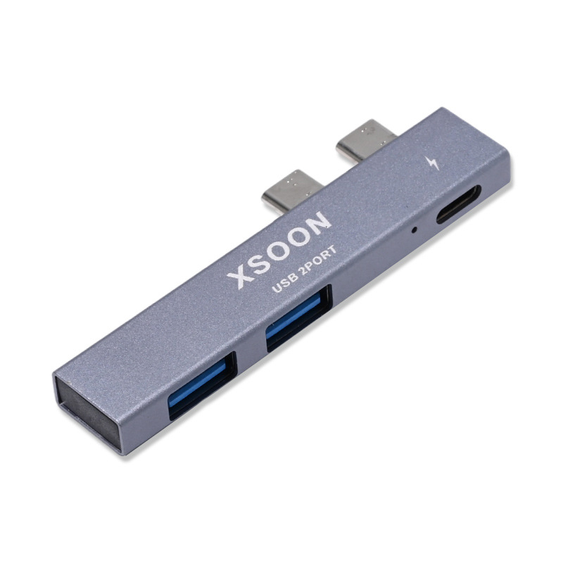 MacBook Pro / Air USB-C hub s PD nabíjaním, 1:3 rozbočovač, USB 2.0, hliníková zliatina