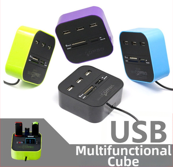 LTC-H252COMBO USB 2.0 All-in-One Čítač kariet a hub – 480 Mbps, tlač loga, prispôsobenie, LED indikátor