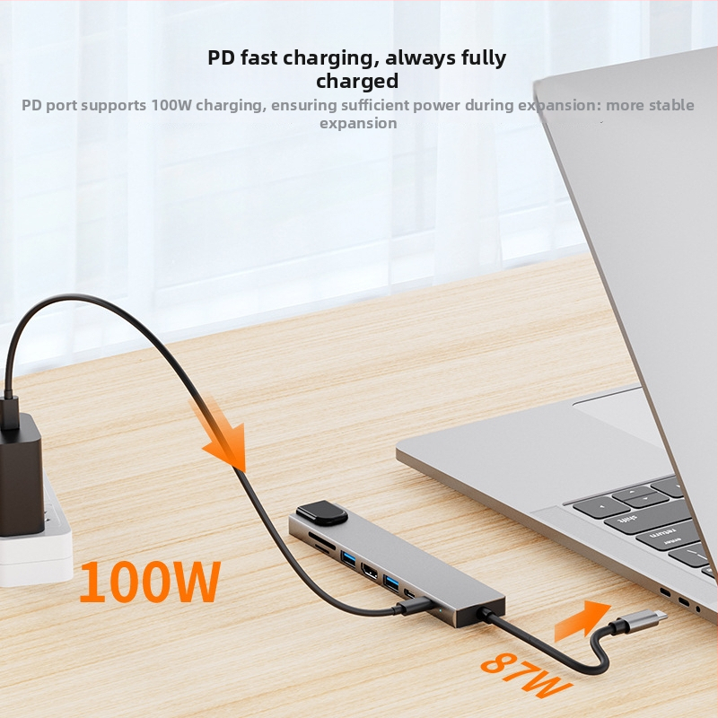 Type-C 8-in-1 dockingová stanica USB hub pre Huawei MacBook; Rozhranie: Type-C; Prenos: 100 Mbps; Napájanie: Bez externého napájania; Model: AD-037/BYL-2017L