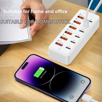 Type-C 12-portová dokovacia stanica USB 2.0 hub, 66W napájanie, 1 m kábel, model xyd-002