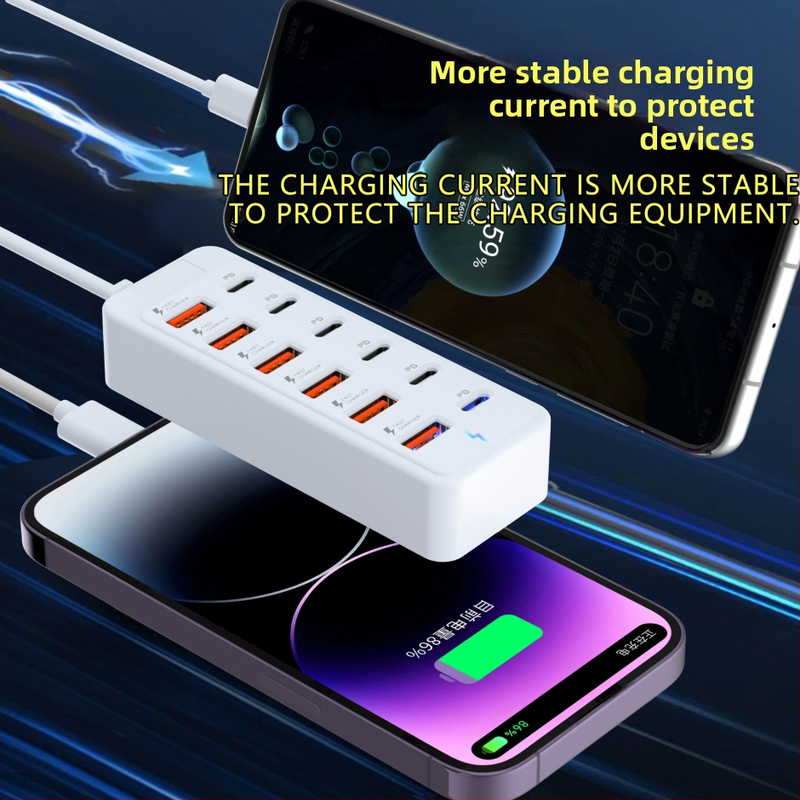 Type-C 12-portová dokovacia stanica USB 2.0 hub, 66W napájanie, 1 m kábel, model xyd-002