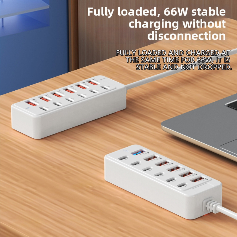 Type-C 12-portová dokovacia stanica USB 2.0 hub, 66W napájanie, 1 m kábel, model xyd-002