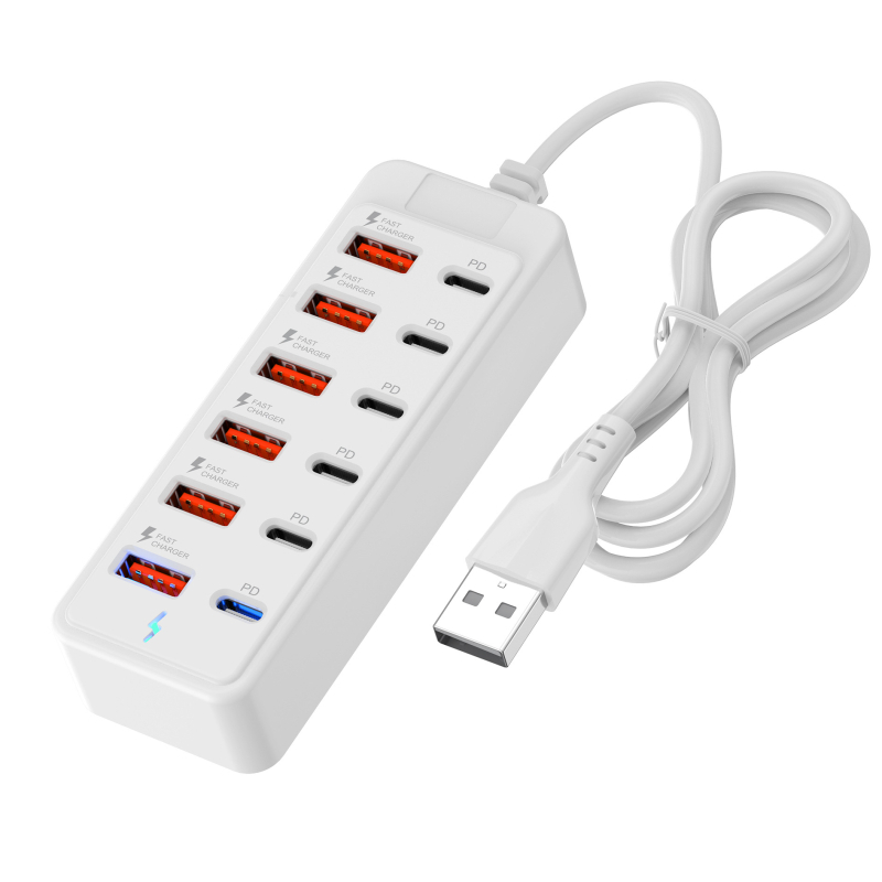 Stație docking Type-C cu 12 porturi, hub USB 2.0, alimentare 66W, cablu de 1 m, model xyd-002