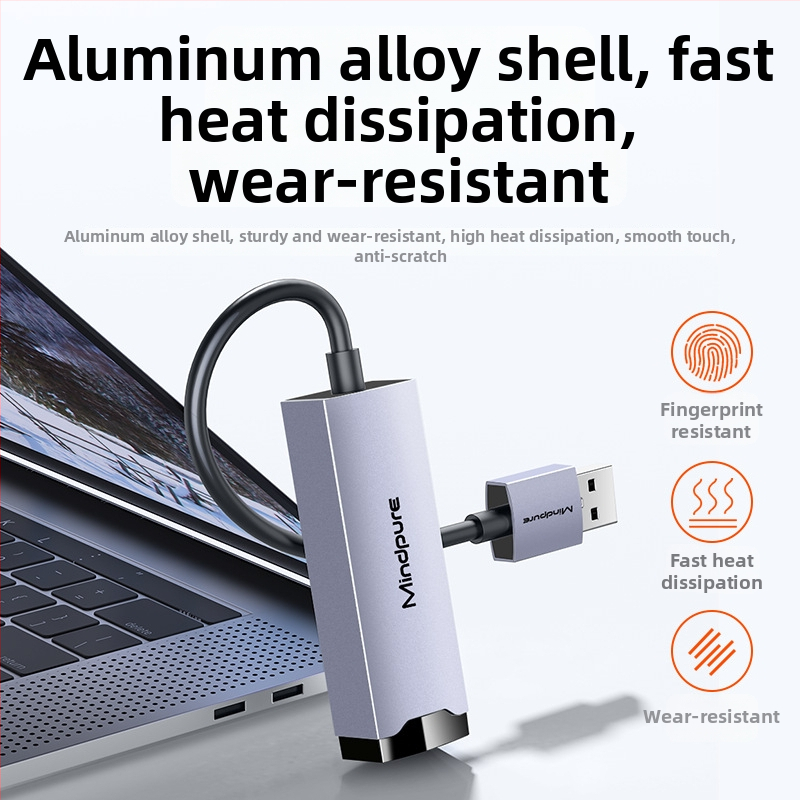 Ur004 USB gigabitová sieťová karta Realtek RTL8153, USB 3.0, 10/100/1000 Mbps, bez ovládača