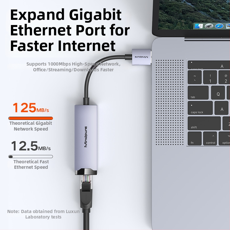 Ur004 USB gigabitová sieťová karta Realtek RTL8153, USB 3.0, 10/100/1000 Mbps, bez ovládača