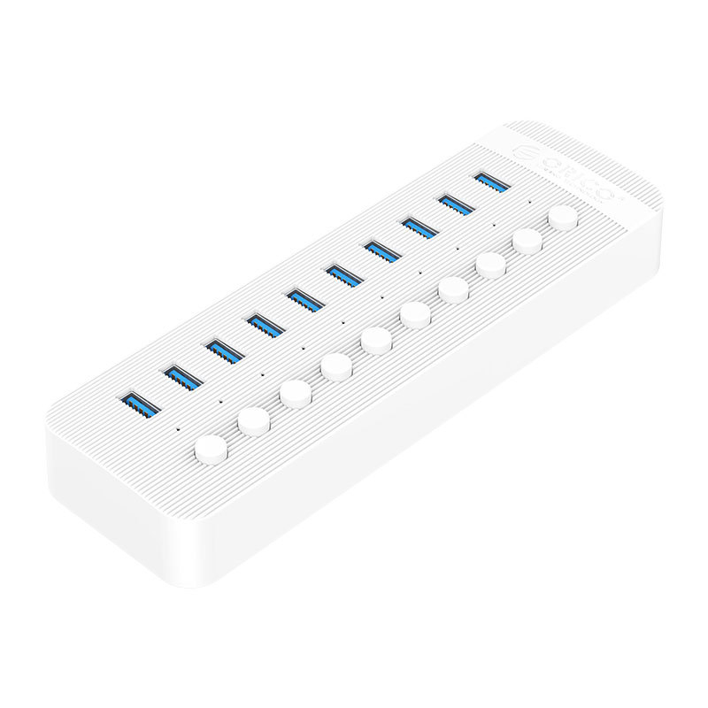 Orico hub USB 3.0 cu 7 porturi, comutator independent, 5Gbps, alimentare externă, model CT2U3-10AB