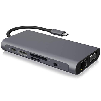 Type-C 10-u-1 hub docking stanica za MacBook, aluminijska legura