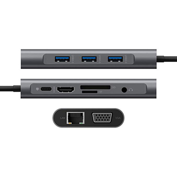 Type-C 10-u-1 hub docking stanica za MacBook, aluminijska legura