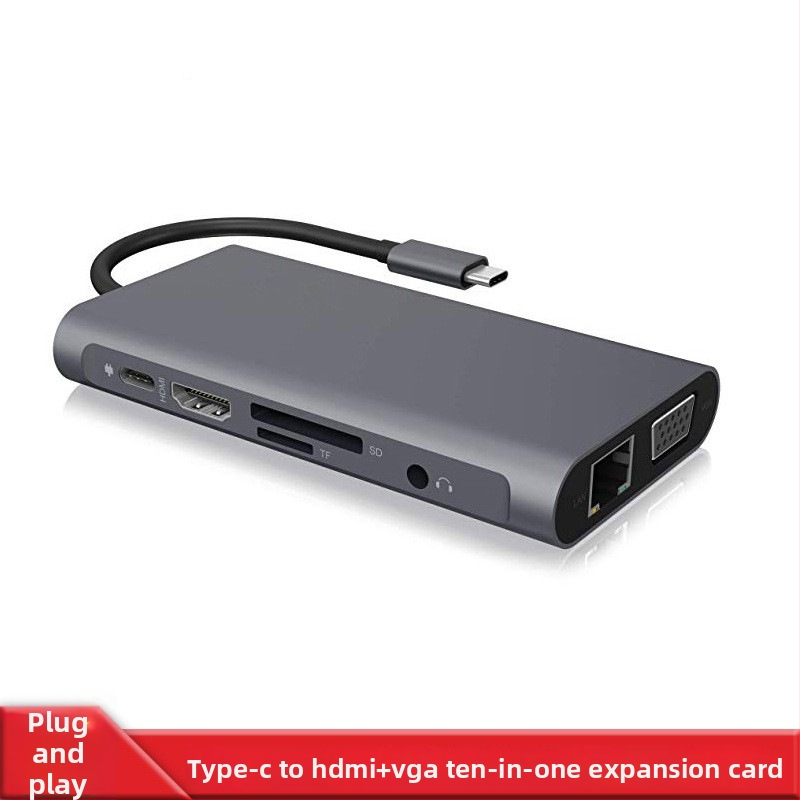 Type-C 10-in-1 hub dokovacia stanica pre MacBook, hliníková zliatina