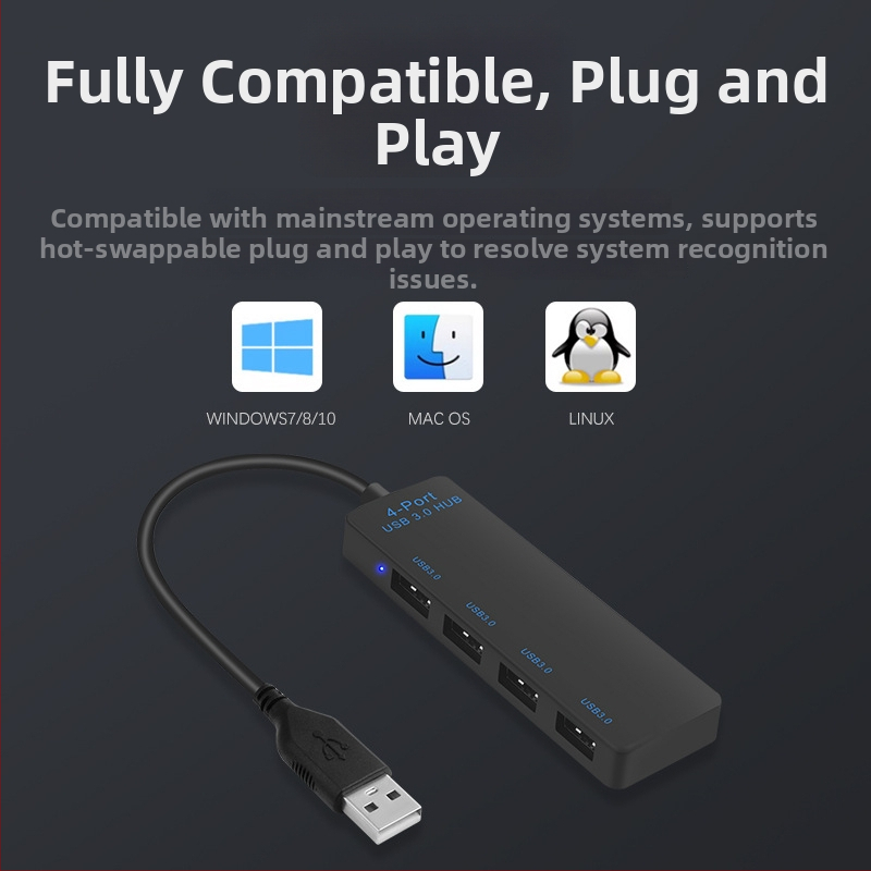 USB 3.0 hub s 4 portmi, 1 na 4 rozbočovač pre viac rozhraní USB-C prenos