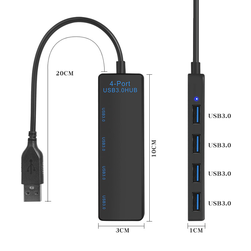 Hub USB 3.0 4 porturi, alimentare prin USB (fără sursă externă), 5 Gbps, Lungime cablu 20–120 cm, Model LPHT-HUB18